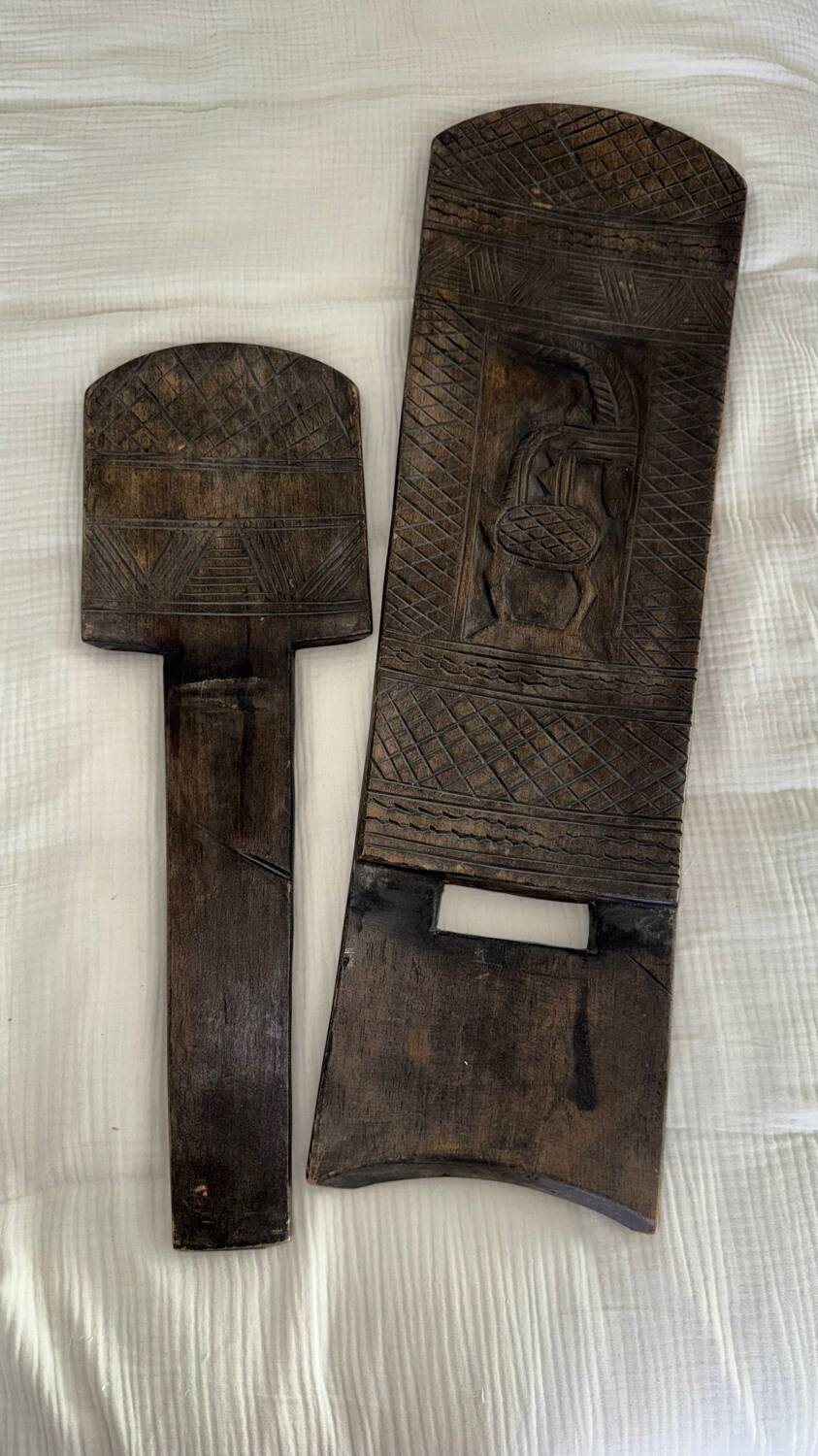 Traditional African carved wooden chair