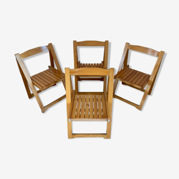 Lot de 4 chaises bois pliantes