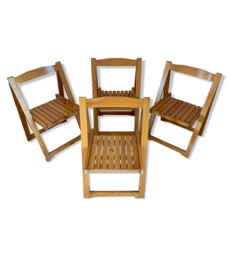 Lot de 4 chaises bois pliantes