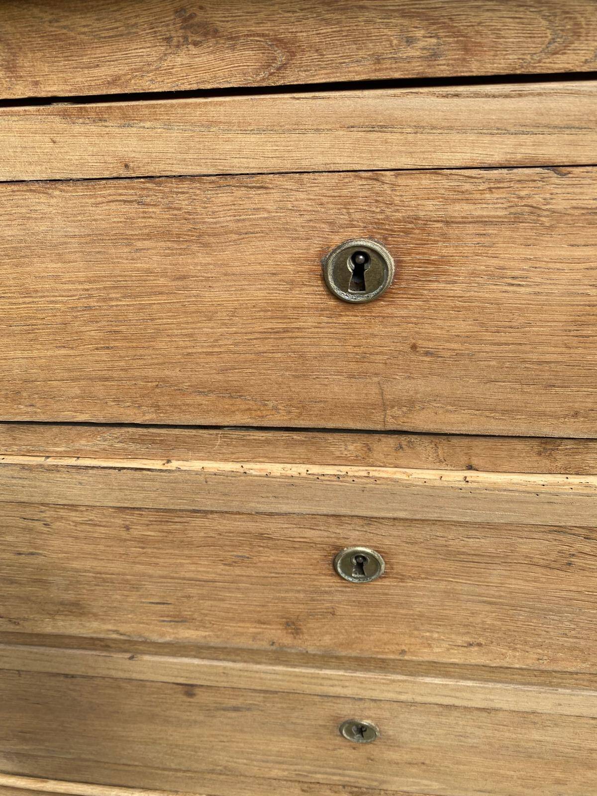 19th century Louis Philippe solid oak chest of drawers, renovated