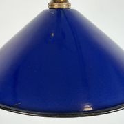 Industrial Cobalt Blue Enamel Factory Pendant Lamp, 1950s