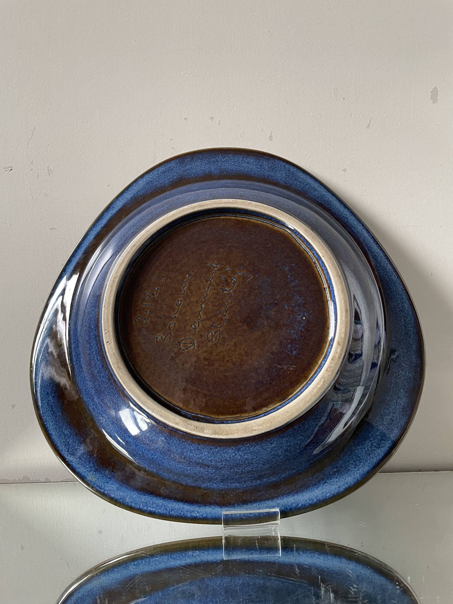Assiette décorative danoise des années 1960 en grès