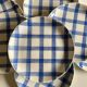 Set de 7 assiettes 1960 en faience vichy