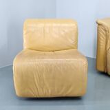 Canapé modulaire en cuir Wittmann Hochbaret des années 1970, Autriche