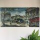 Oil on canvas The flower market of Madeleine, Paris