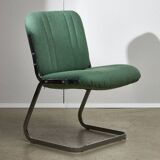 Chaise chromée vert menthe des années 1970