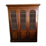 Mahogany bookcase glazed glass warhead windows