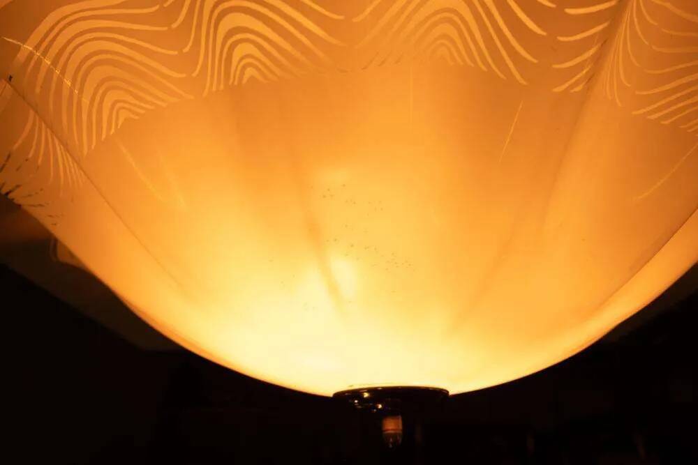 Vintage 1970s glass space ceiling lamp.