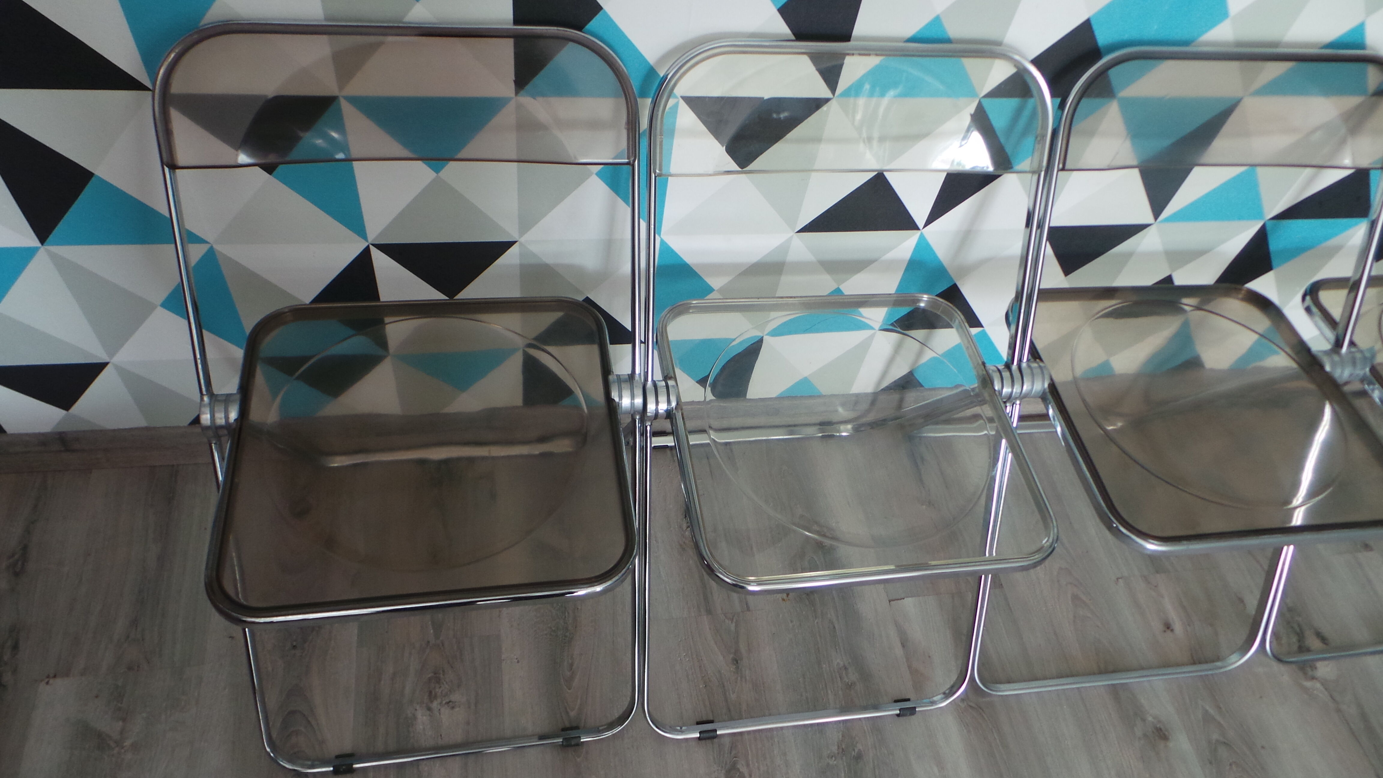 Set 4 chairs plia by Giancarlo Piretti for Castelli