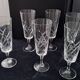 6 Antique Champagne Flutes in Arques Crystal, Saumur Model