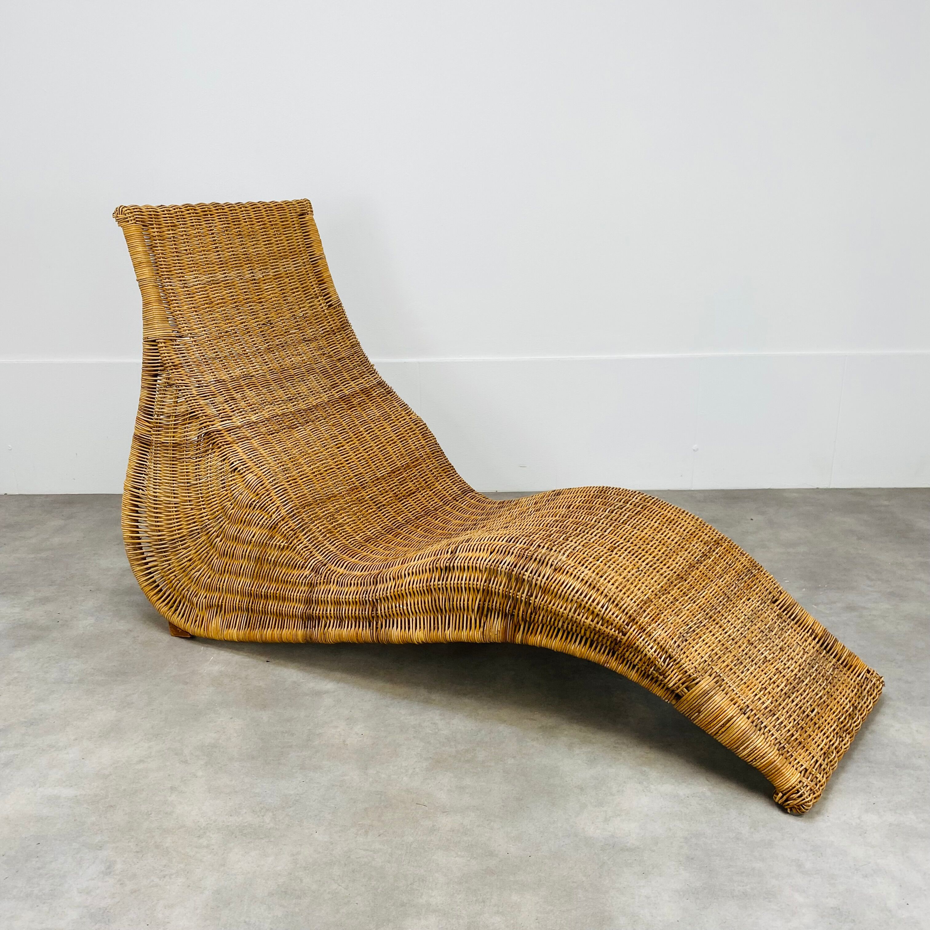 Sunbathing chair Karlskrona by Karl Malmvall for Ikea rattan