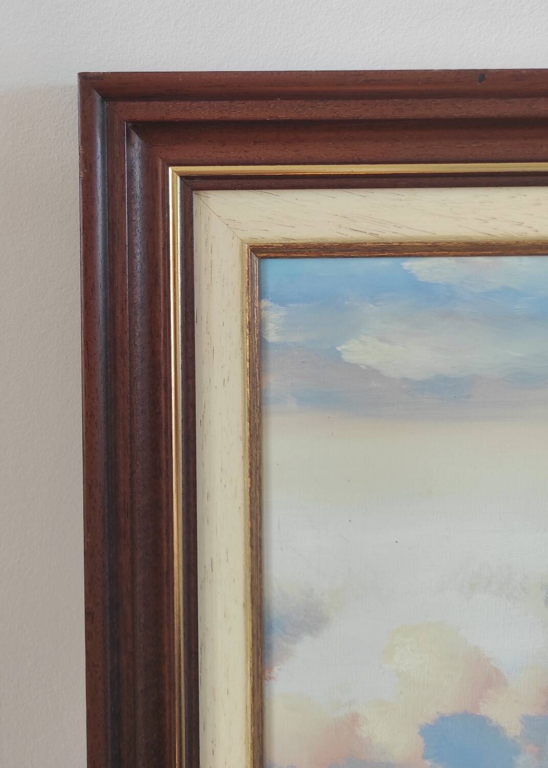 Vintage painting on canvas "Marine / Sailboat" signed Simon