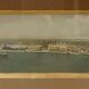 Panoramic view of Venice in a 20th century carved walnut frame