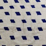 Traditional blue and white blessed Ouraine rug, size 100 x 200 cm