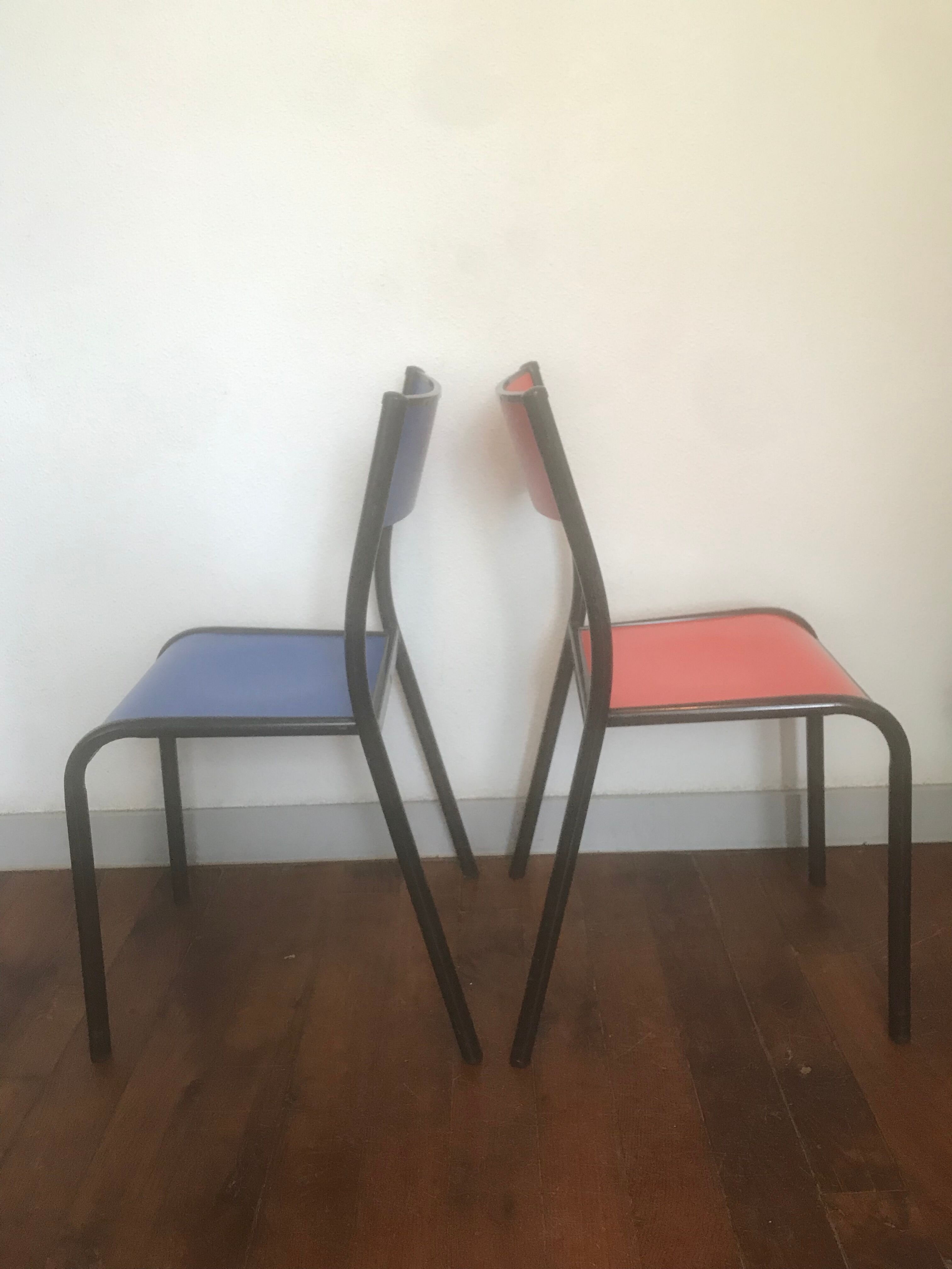 Paire de chaises d’école Mullca 510 vintage