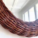 Oval mirror in braided wicker