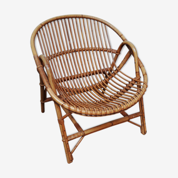 Vintage rattan armchair