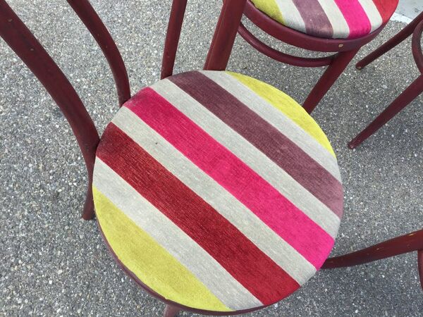 Set de 4 chaises bistrot viennoise bois courbé