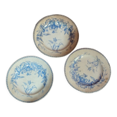 Set of three HB English porcelain plates