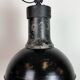 Large Industrial Factory Black Pendant Lamp with Cast Iron Top, 1950s