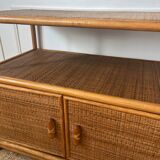 Bamboo and rattan sideboard, 1980s