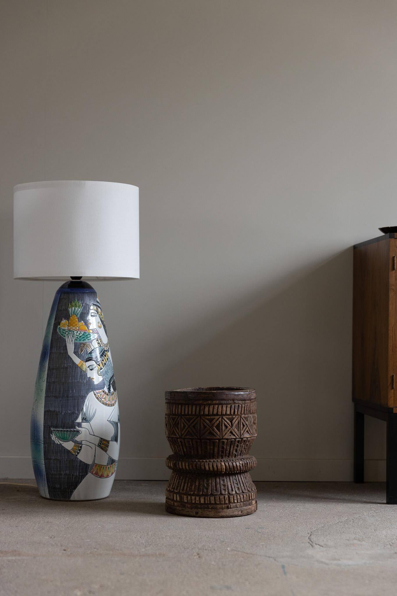 Marian Zawadzki "Oryx" Floor Lamp Unique, Tilgmans Ceramic, Sweden, Dated 1963