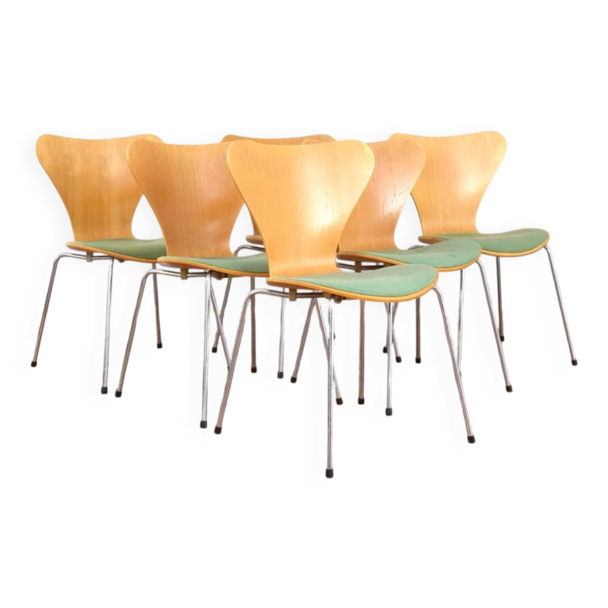 Mid-Century Model 3107 Chairs by Arne Jacobsen for Fritz Hansen, 1987, Set