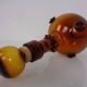 Italian amber glass decanter with stopper, 1960s