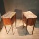 Pair of Louis XV style bedside tables in marquetry