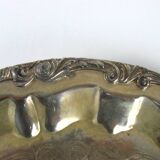 Silver-plated copper tray, on three legs