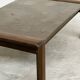 Vintage Belgian oak & fossil slate coffee table, brutalist modern, 1970s