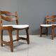 Set of 6 brutalist dining chairs, 1970s