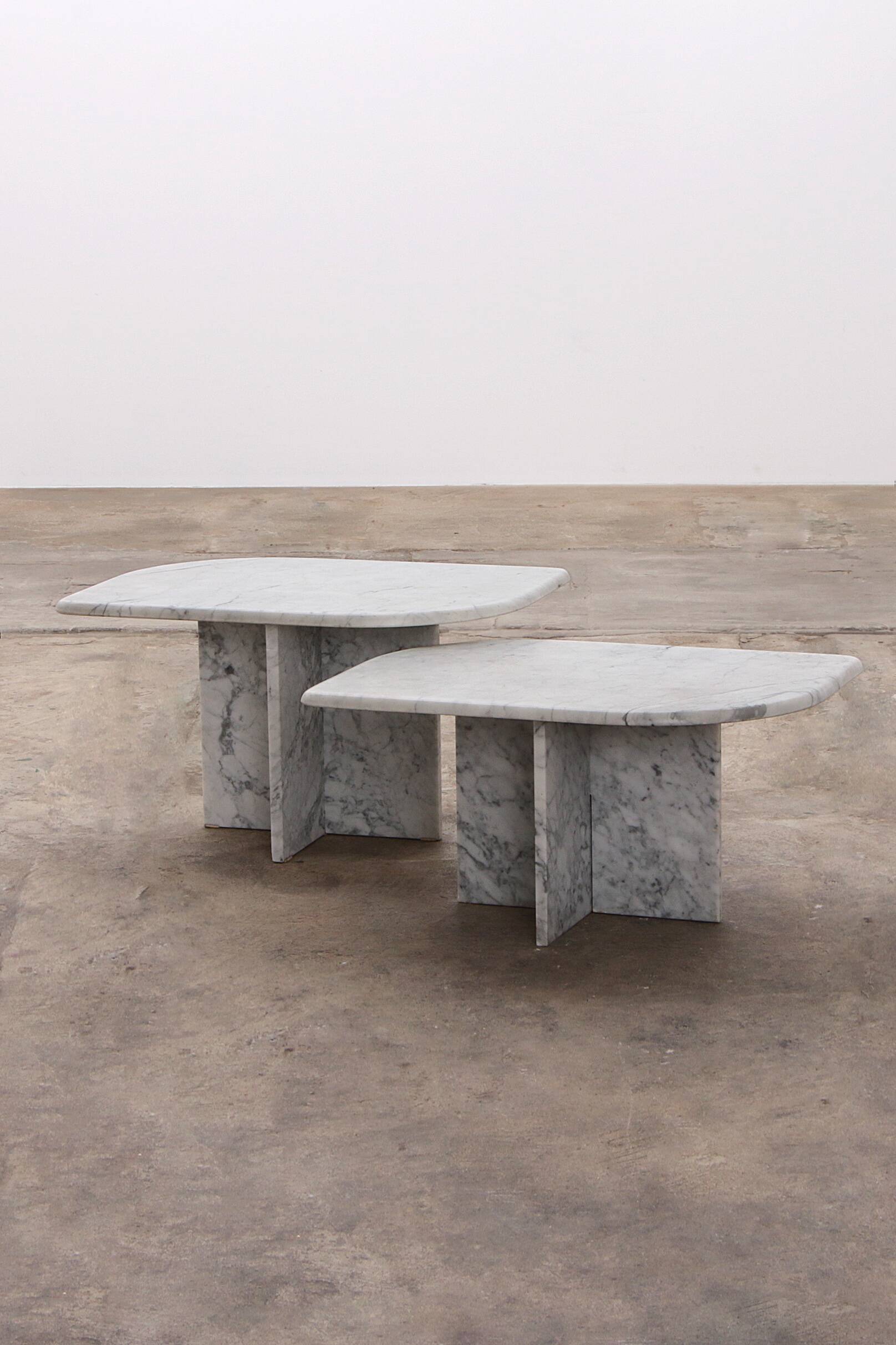 Set of Two Marble Tables - Italian Design, 1980s