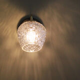 Wall lamp gooseneck brass globe glass diamond tip