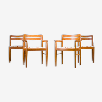 Chaises de salle à manger en teck danois du milieu du siècle par HW Klein pour Bramin, années 1970, Ensemble de 4