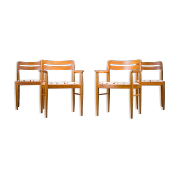Chaises de salle à manger en teck danois du milieu du siècle par HW Klein pour Bramin, années 1970, Ensemble de 4