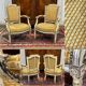 Pair of Louis XVI period cabriolet chairs in beech.