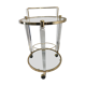 Rolling trolley in altuglas brass and glass