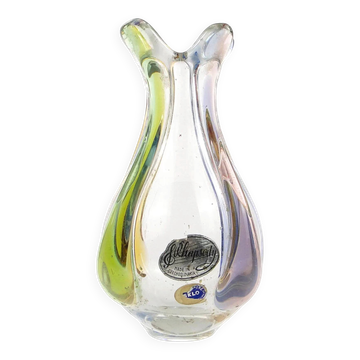 Mid-century modern vase, glass, designed by H. Mahanovska, Czechoslovakia, 1960s
