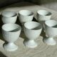 Service of 6 art deco white porcelain egg cups from Limoges