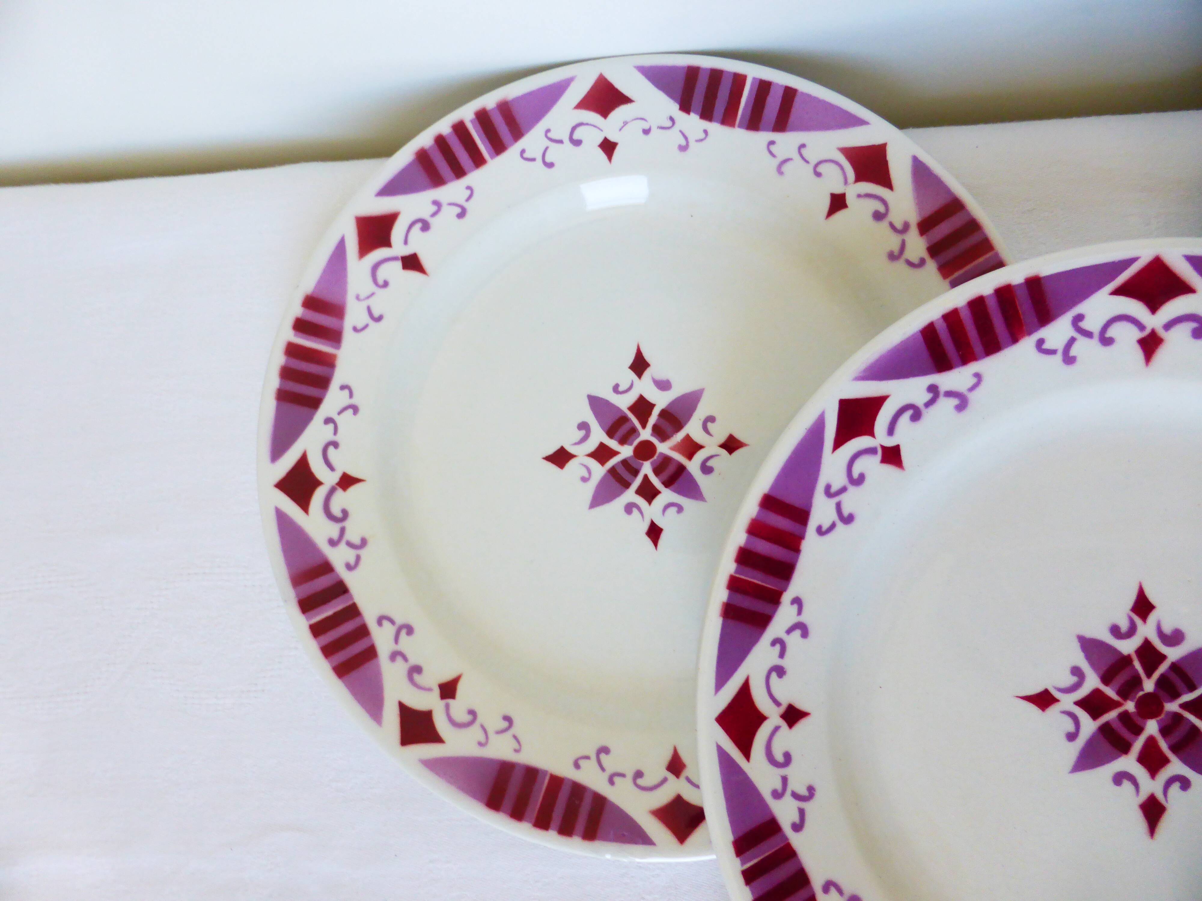 4 flat plates made of ironstone from Moulin des Loups and Hamage 2106193
