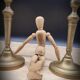 Duo round brass candle holders