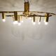 Vintage brass flush mount chandelier, 1970s