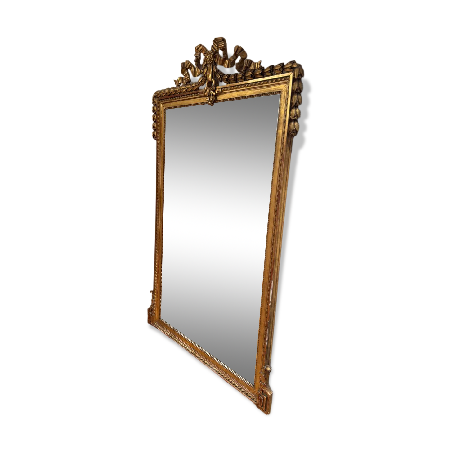 Large antique gilded carved wooden mirror – early 20th century