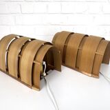 Pair of V155 wall lights in pine by Hans-Agne Jakobsson, Sweden, 1960.