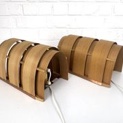 Pair of V155 wall lights in pine by Hans-Agne Jakobsson, Sweden, 1960.
