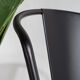 Black dining room armchair with metal armrest Industrial style
