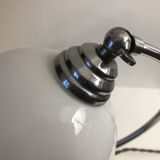 Antique articulated chrome lamp with opaline