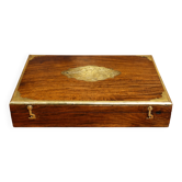 English wooden and brass marquetry writing box – 20th century