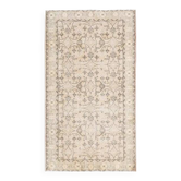 Tapis turc Oushak fait main en laine et coton beige, années 1970